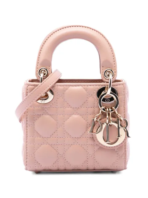 Christian Dior Pre-Owned 2021 Micro Lambskin Cannage Lady Dior satchel