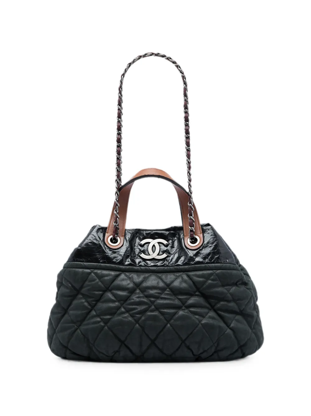 CHANEL Pre-Owned 2011 Large Quilted Iridescent Calfskin In The Mix satchel - Schwarz