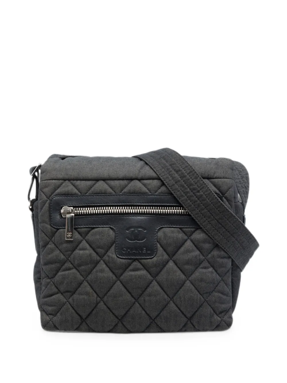 CHANEL Pre-Owned petite sacoche à bandoulière Coco Cocoon en jean matelassé (2010-2011) - Noir
