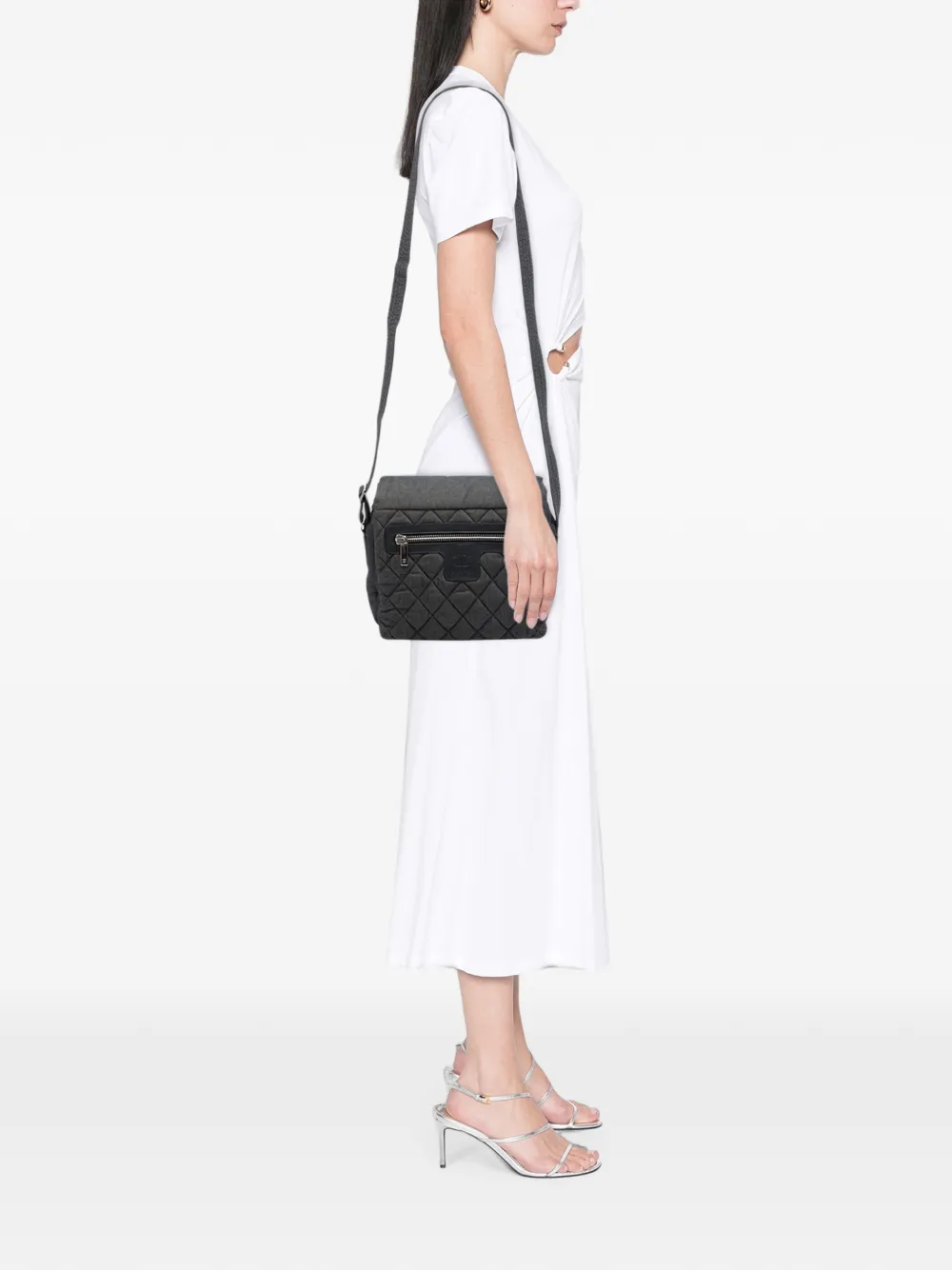 CHANEL Pre-Owned 2010-2011 Small Quilted Denim Coco Cocoon Messenger Bag crossbody bag - Schwarz