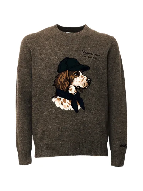 MC2 Saint Barth pull Heron Donegal à motif de chien en intarsia