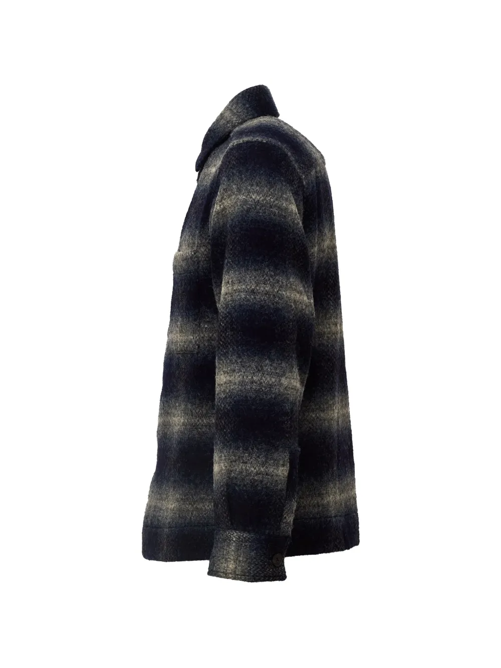 Xacus Moon wollen overhemd met Astrakan-effect Blauw