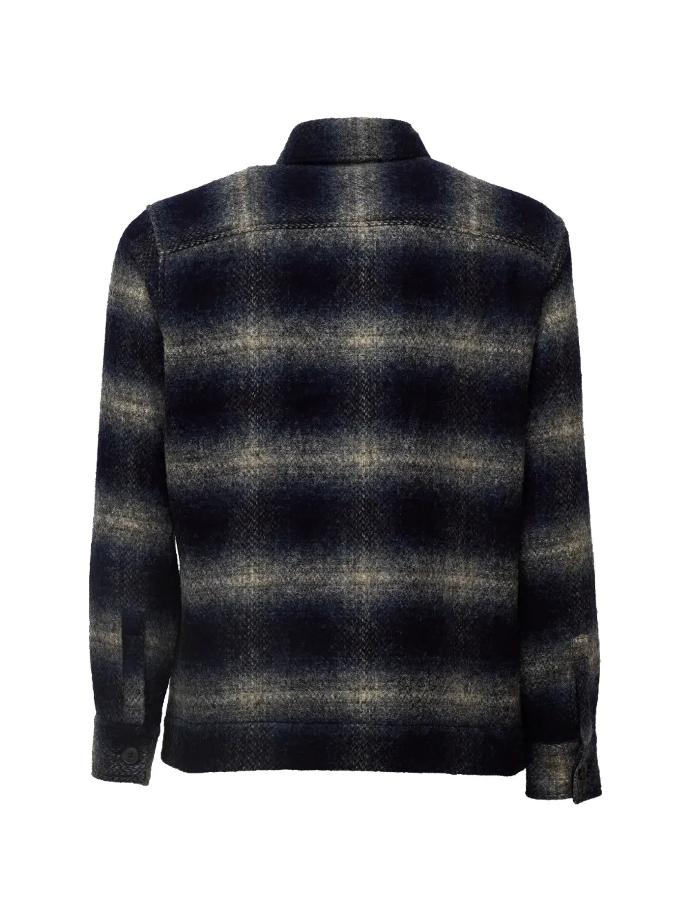 Xacus Moon wollen overhemd met Astrakan-effect Blauw