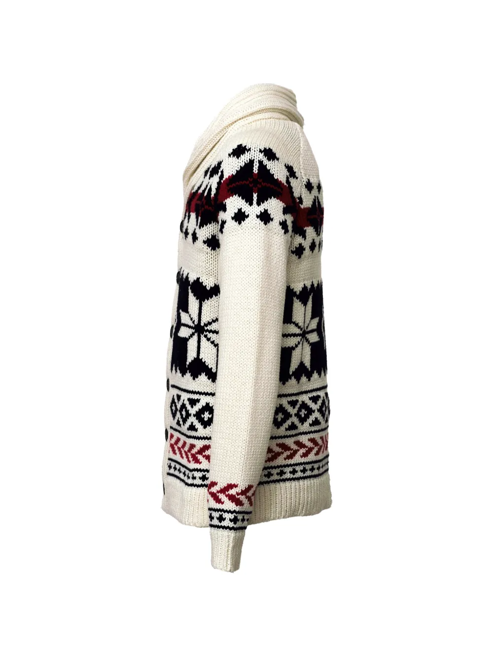 MC2 Saint Barth archer cream cardigan in a wool and cashmere blend with a Nordic motif Beige