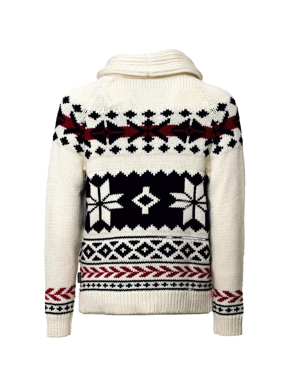 MC2 Saint Barth archer cream cardigan in a wool and cashmere blend with a Nordic motif Beige