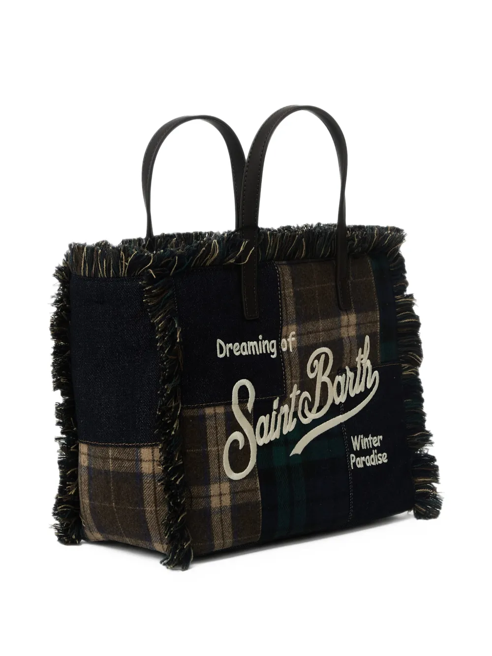 MC2 Saint Barth Colette shopper met franje en patchwork Blauw