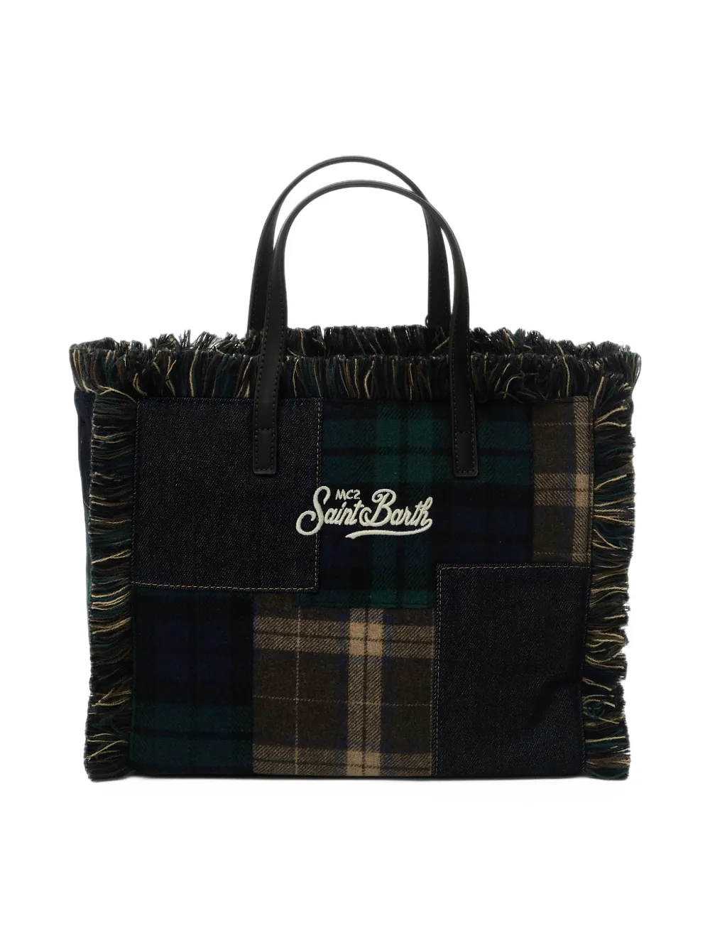 MC2 Saint Barth Colette shopper met franje en patchwork Blauw