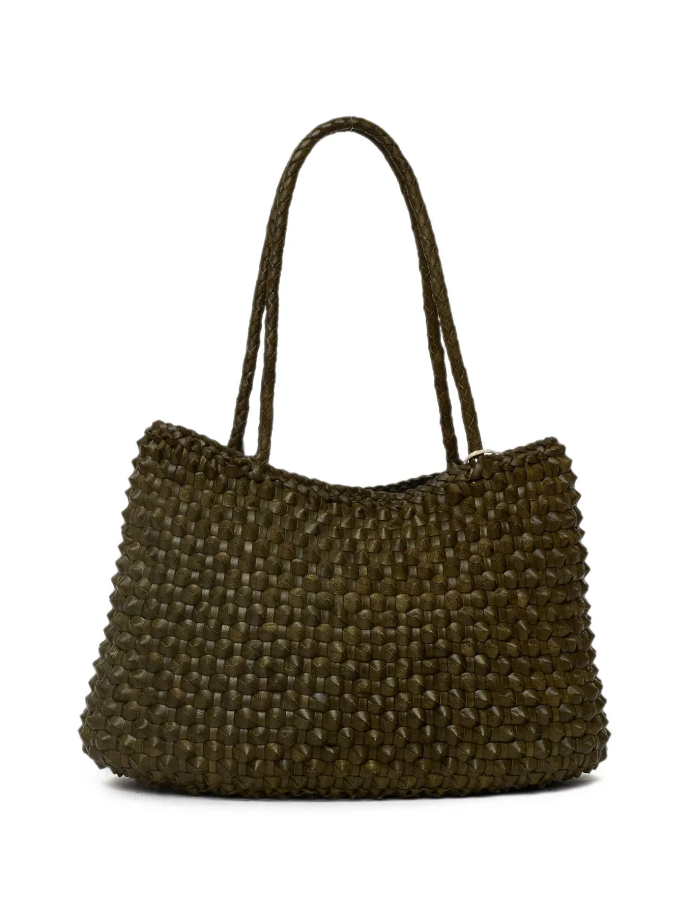 DRAGON DIFFUSION S. Croce Cactus Woven Leather Tote Bag | Green