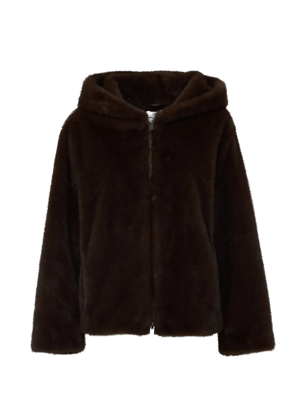 P.A.R.O.S.H. faux-fur hooded jacket - Braun