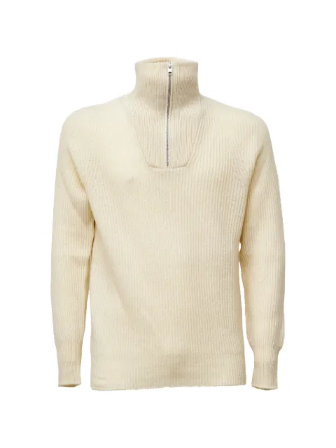 AMARANTO  ribbed half-zip sweater