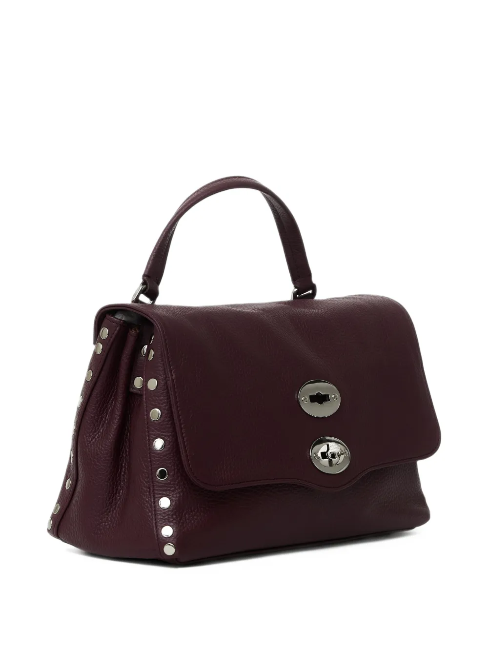 Zanellato Kleine Postina leren shopper verfraaid met studs Paars