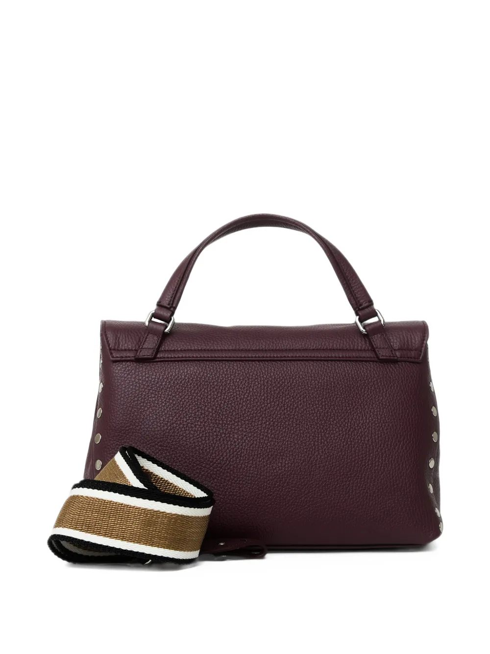 Zanellato Kleine Postina leren shopper verfraaid met studs Paars