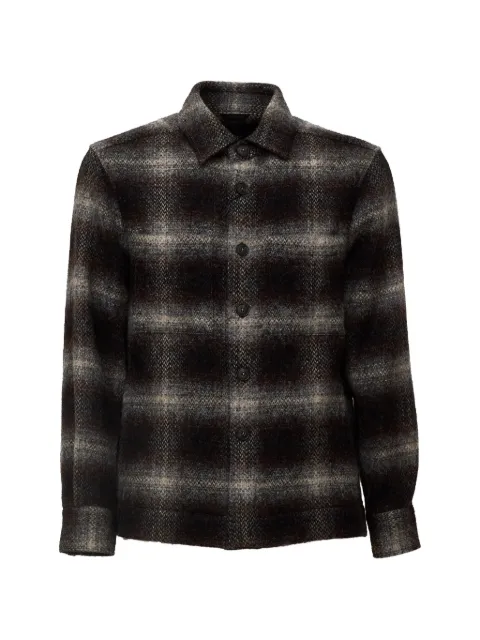 Xacus Moon check-pattern wool shirt