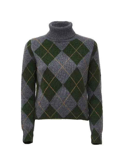 BeYou argyle-knit cashmere sweater
