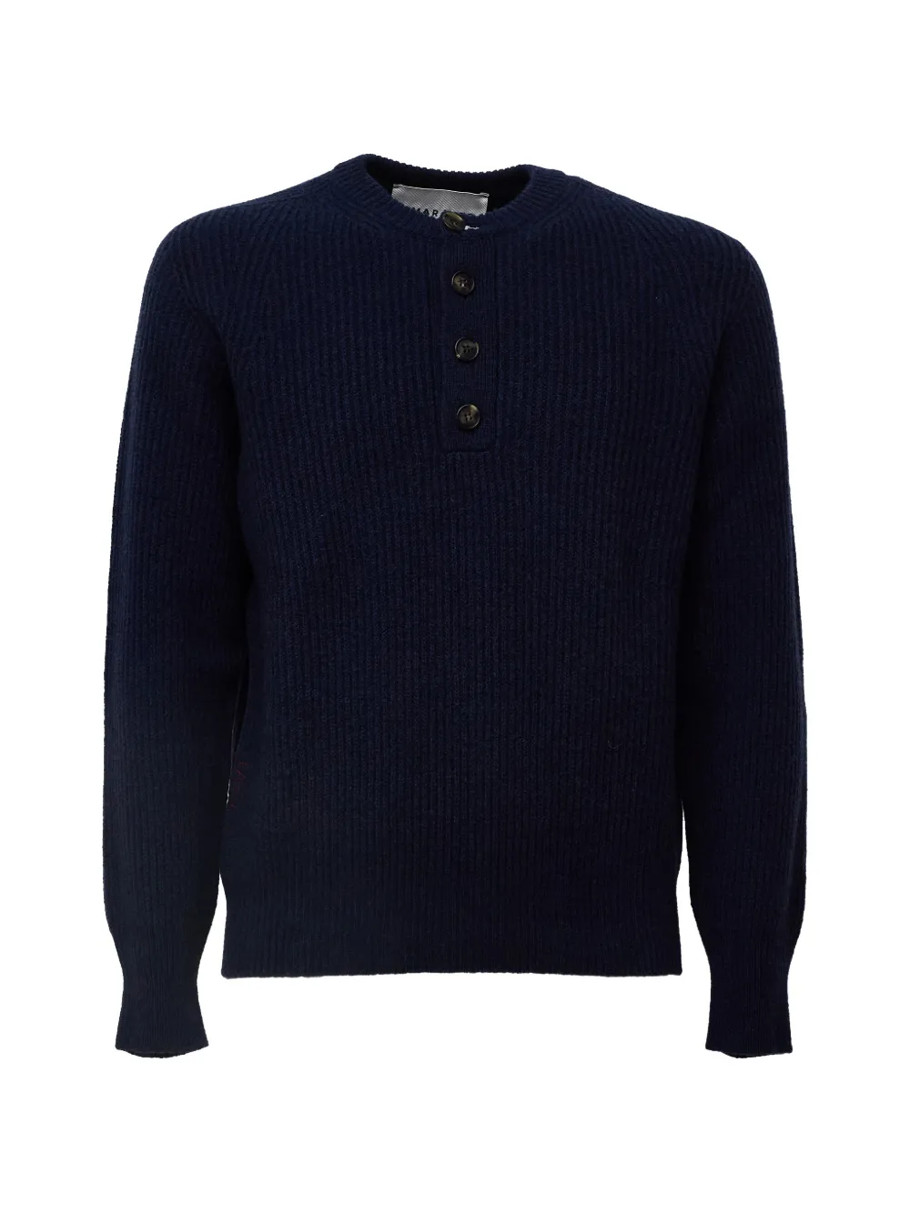 AMARANTO ribbed-knit henley sweater - Blu