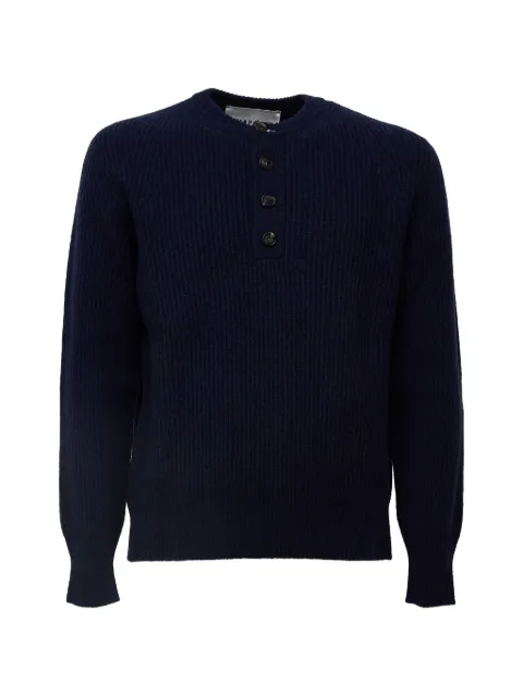 AMARANTO  ribbed-knit henley sweater