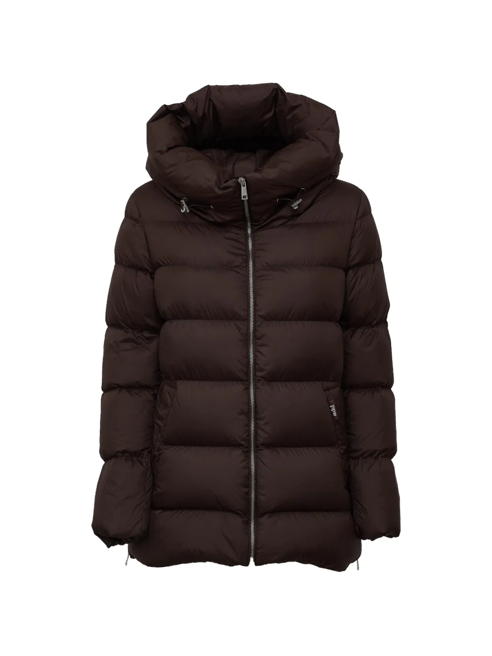 Add quilted hooded down jacket