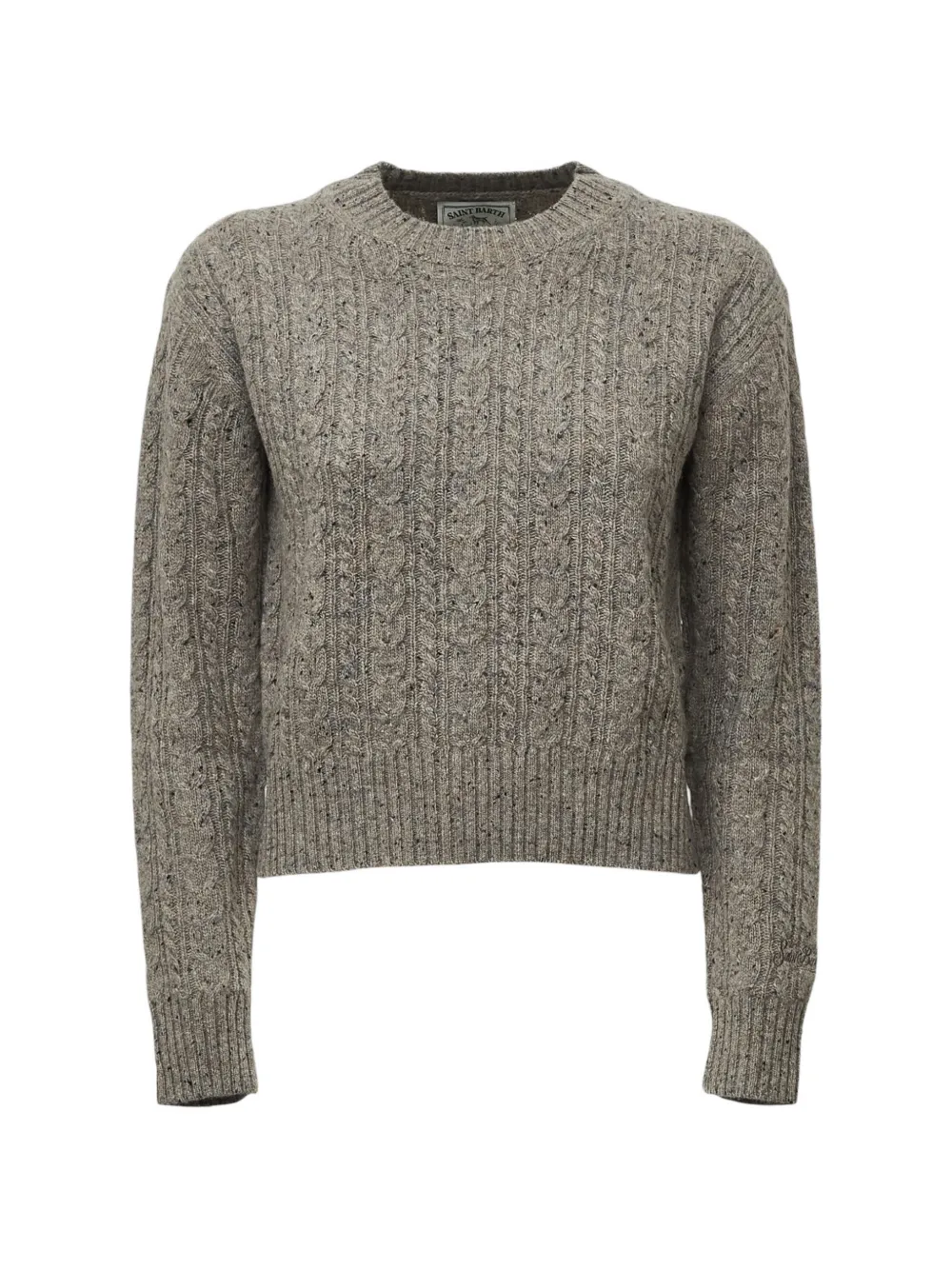 MC2 Saint Barth greige Lalia Donegal wool blend crewneck knit sweater - Gris MC2 Saint Barth greige Lalia Donegal wool blend crewneck knit sweater - Gris