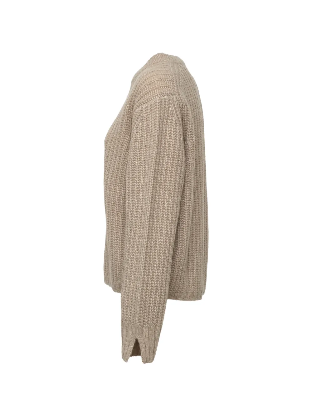 Allude Ribgebreide trui Beige