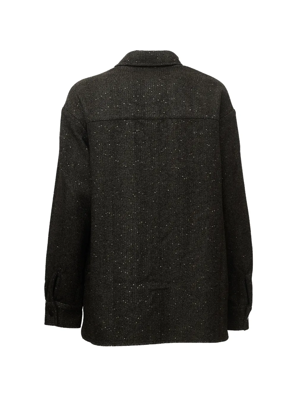 MC2 Saint Barth Cambry shirtjack van wolblend met visgraatpatroon Bruin