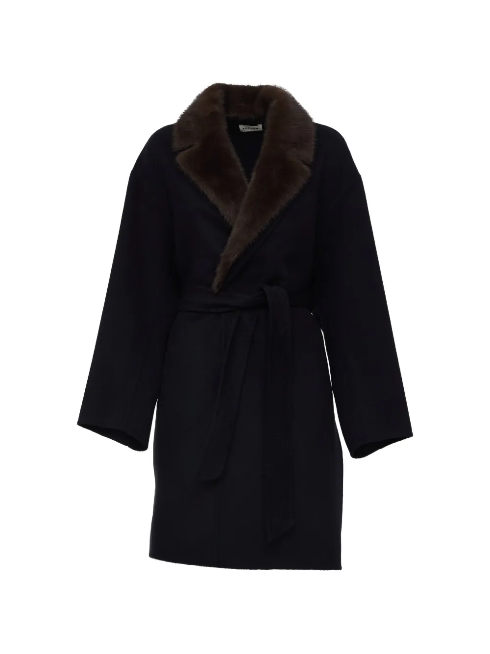 P.A.R.O.S.H. faux-fur trim belted coat - Blu