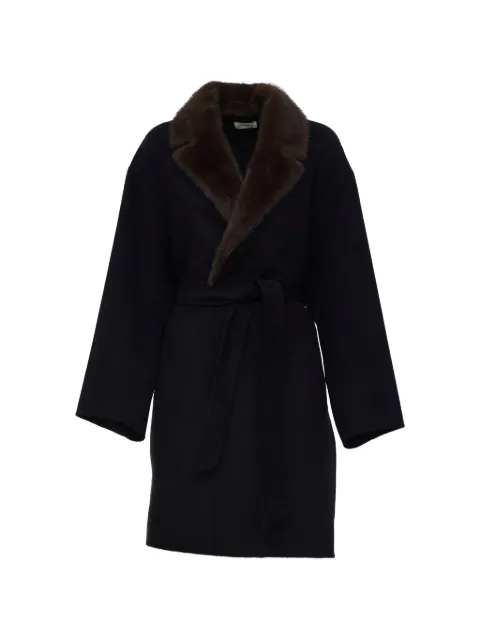P.A.R.O.S.H. faux-fur trim belted coat