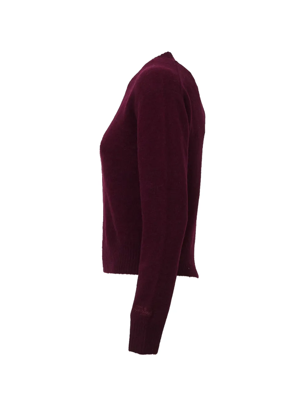 MC2 Saint Barth aubergine Lucille soft alpaca wool-blend crew-neck knit sweater with logo embroidery Rood
