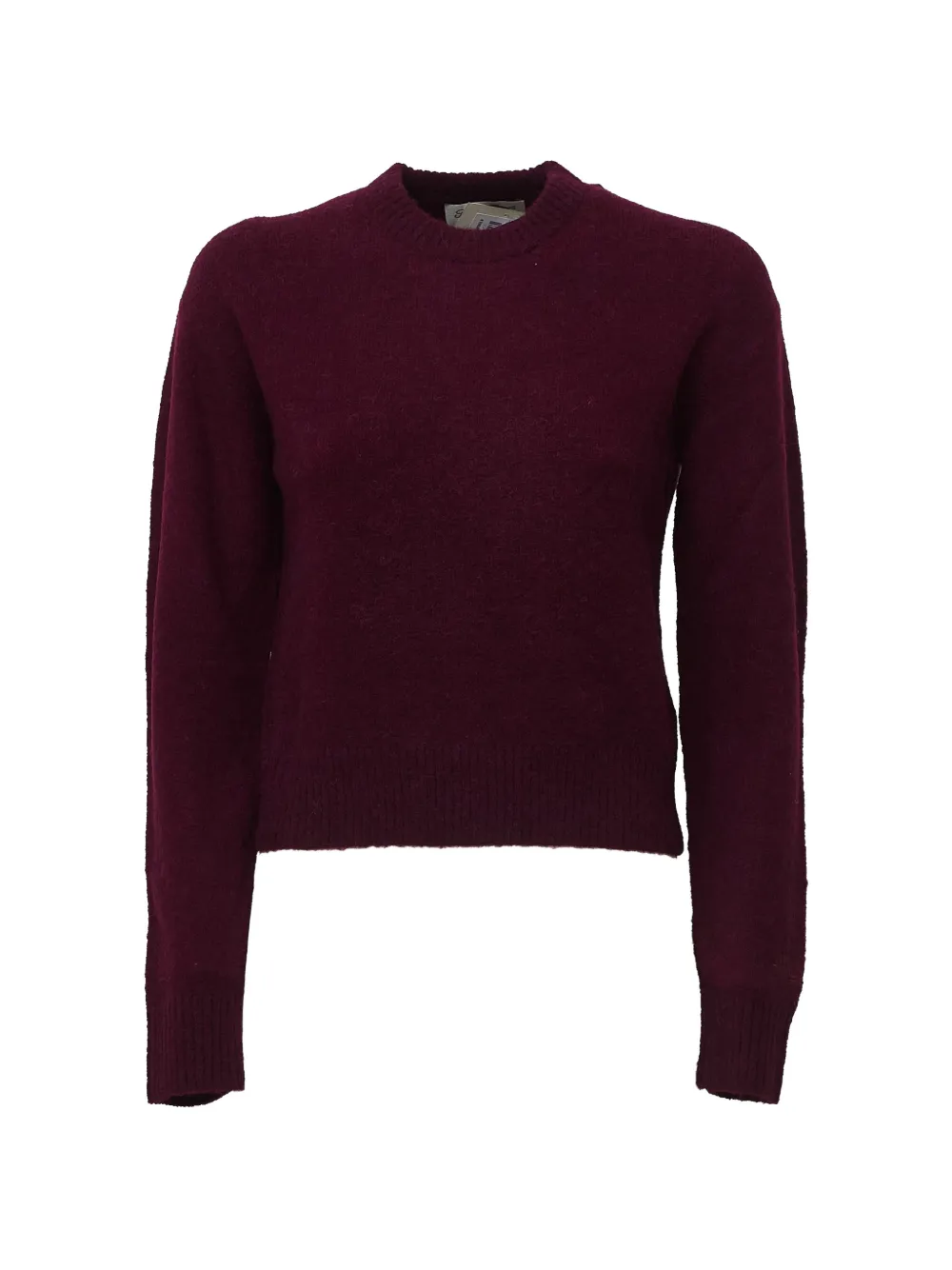 MC2 Saint Barth aubergine Lucille soft alpaca wool-blend crew-neck knit sweater with logo embroidery Rood