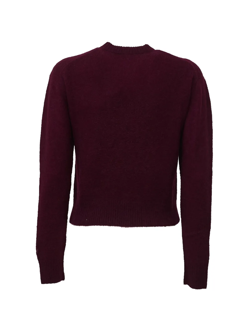 MC2 Saint Barth aubergine Lucille soft alpaca wool-blend crew-neck knit sweater with logo embroidery Rood