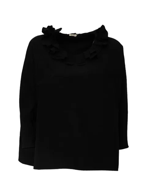 Apuntob ruffle-trim A-line blouse