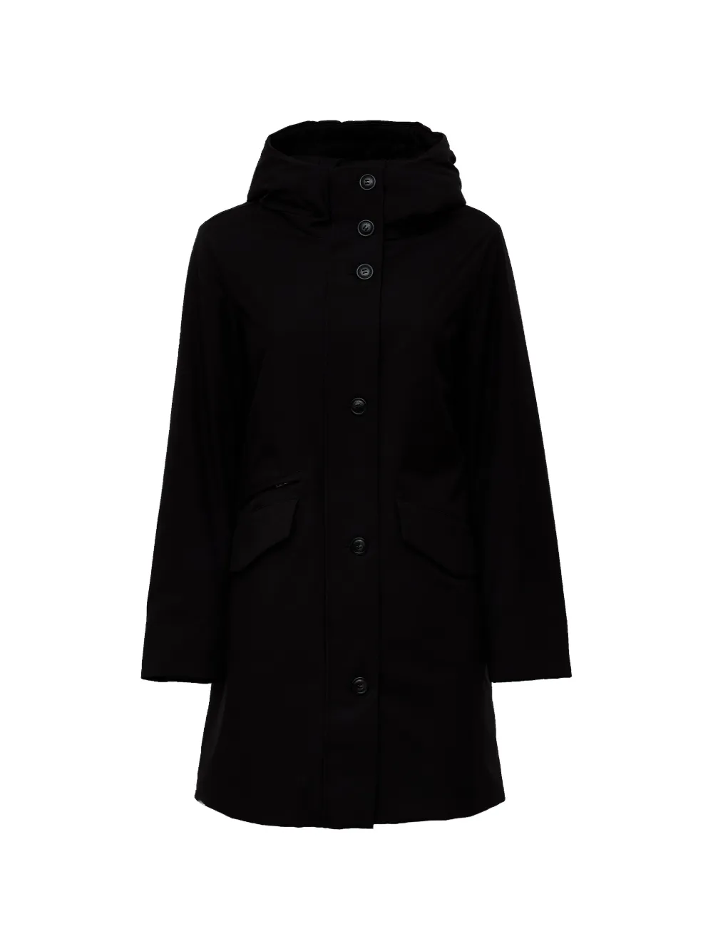 Woolrich buttoned parka Zwart