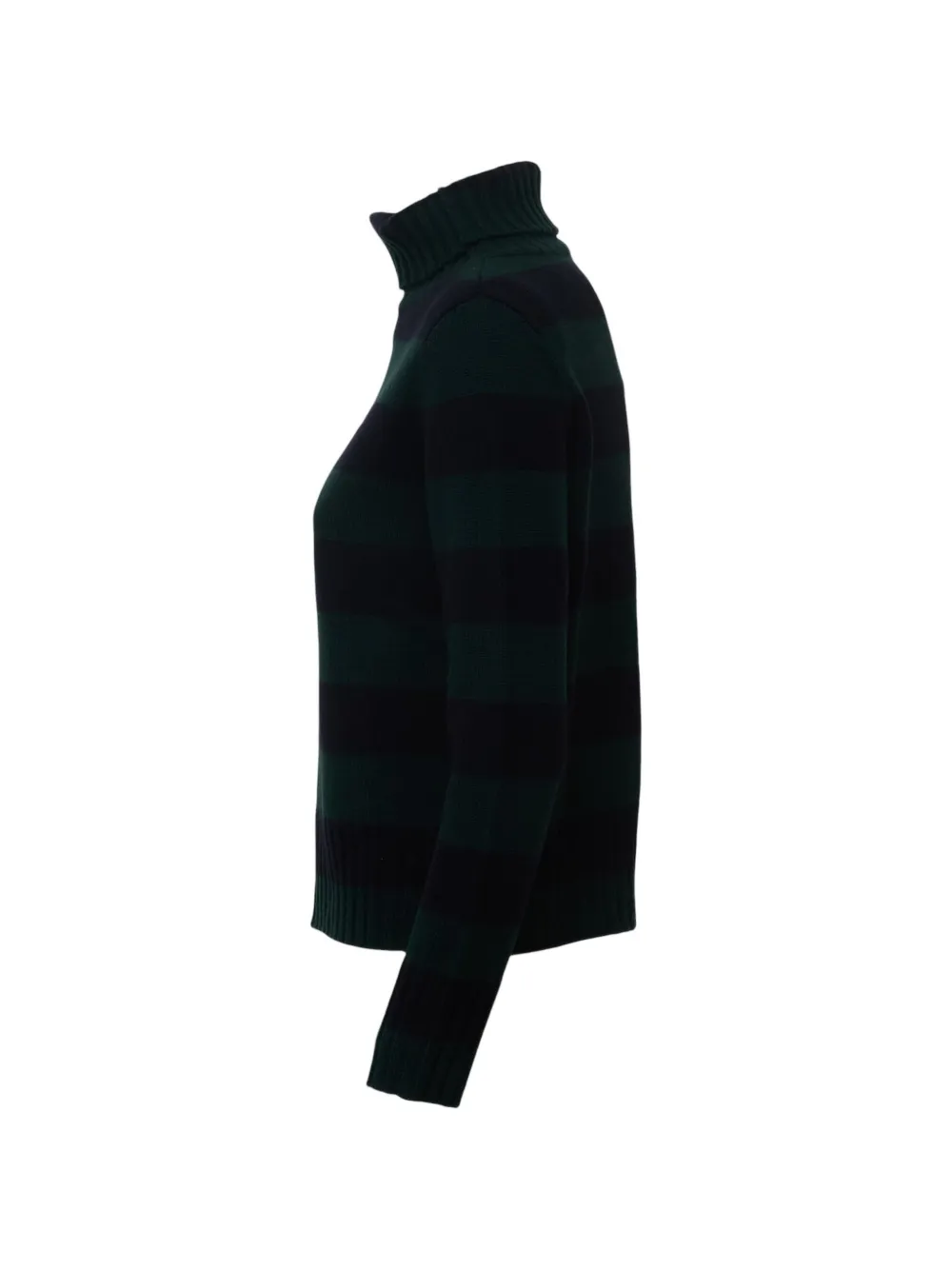 BeYou striped roll-neck sweater - Verde