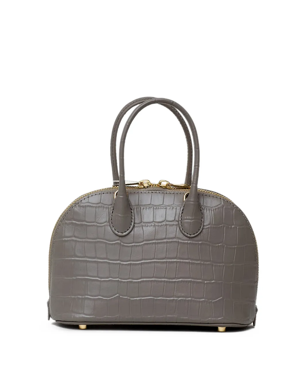 Self-Portrait Toast leren clutch met krokodillen-effect Grijs