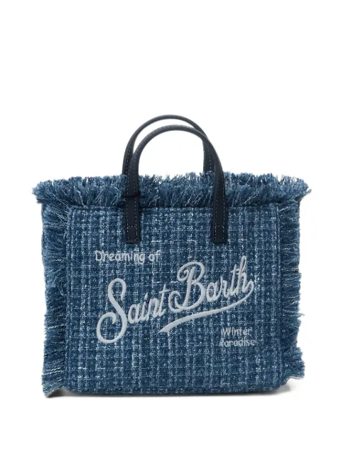 MC2 Saint Barth mini Vanity frayed tweed tote bag