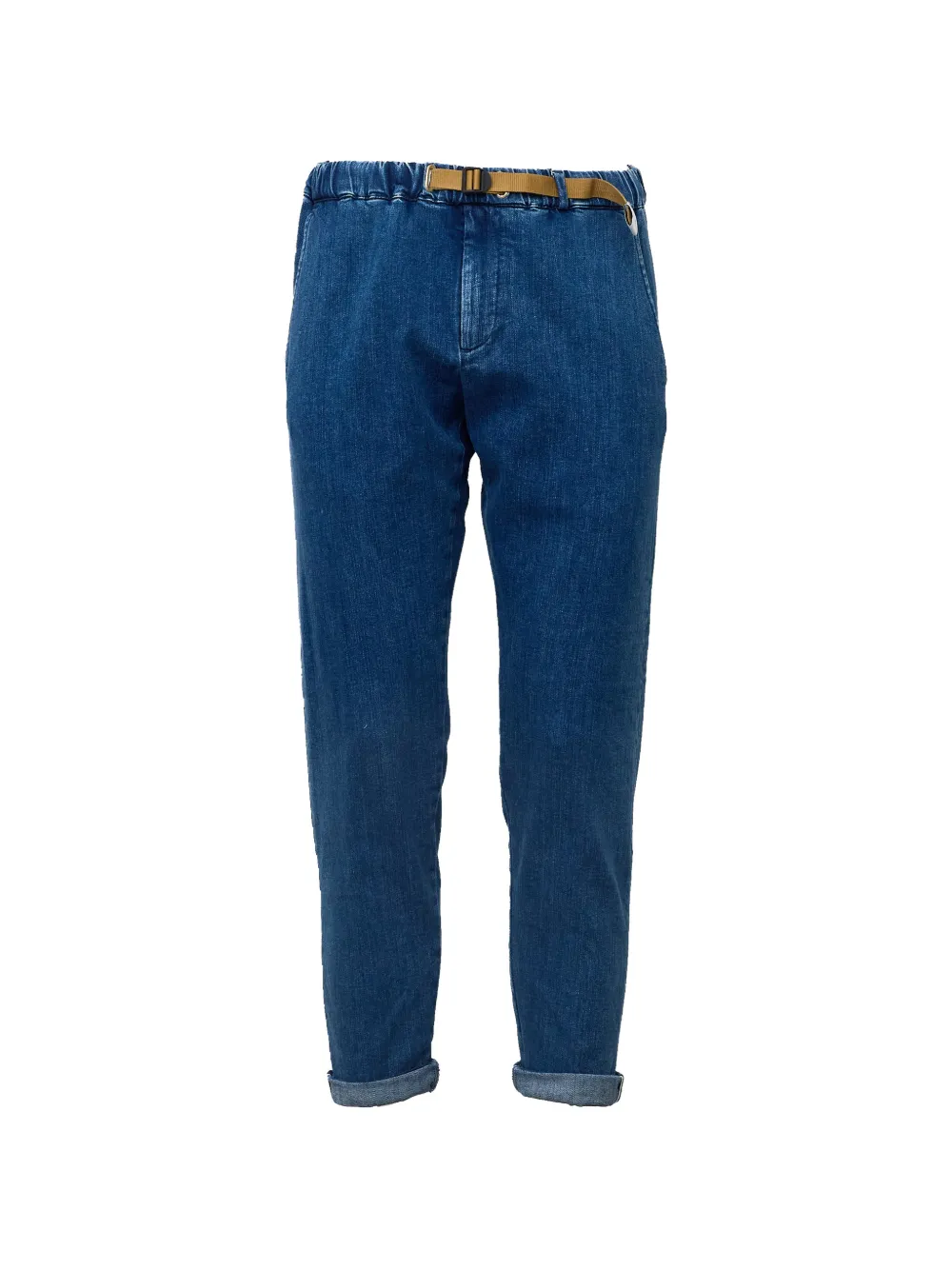 White Sand belted turned-up jeans
