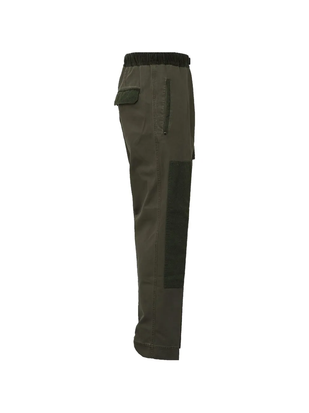 White Sand patchwork corduroy-trim trousers Groen