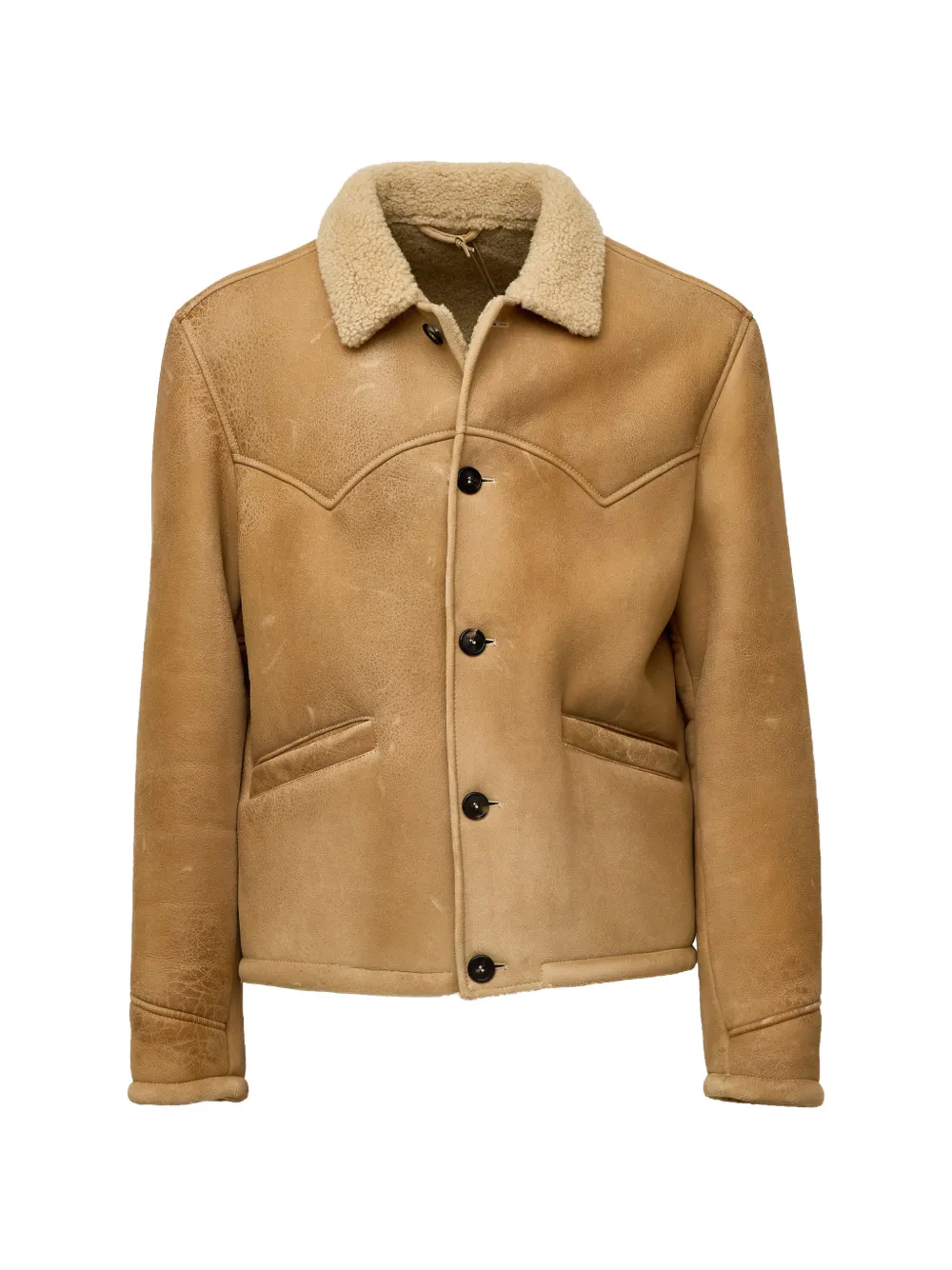 Stewart shearling-collar western jacket