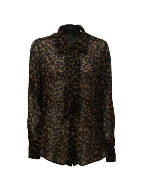 Robert Friedman Kitta leopard-print pussy-bow blouse