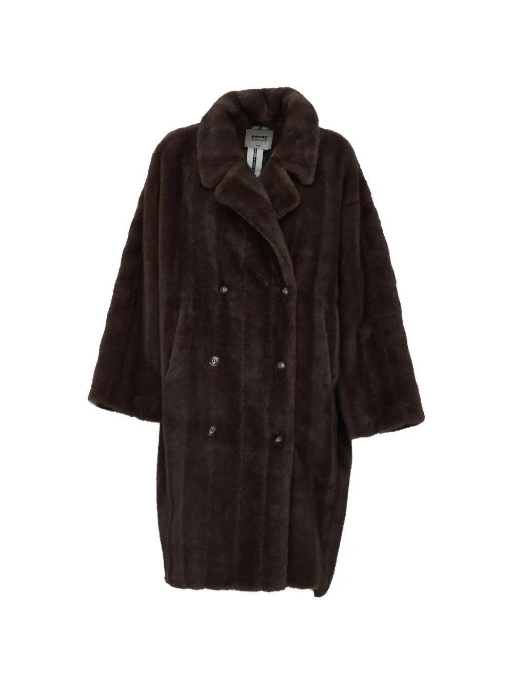 Sword double-breasted faux-fur coat - Marron Sword double-breasted faux-fur coat - Marron
