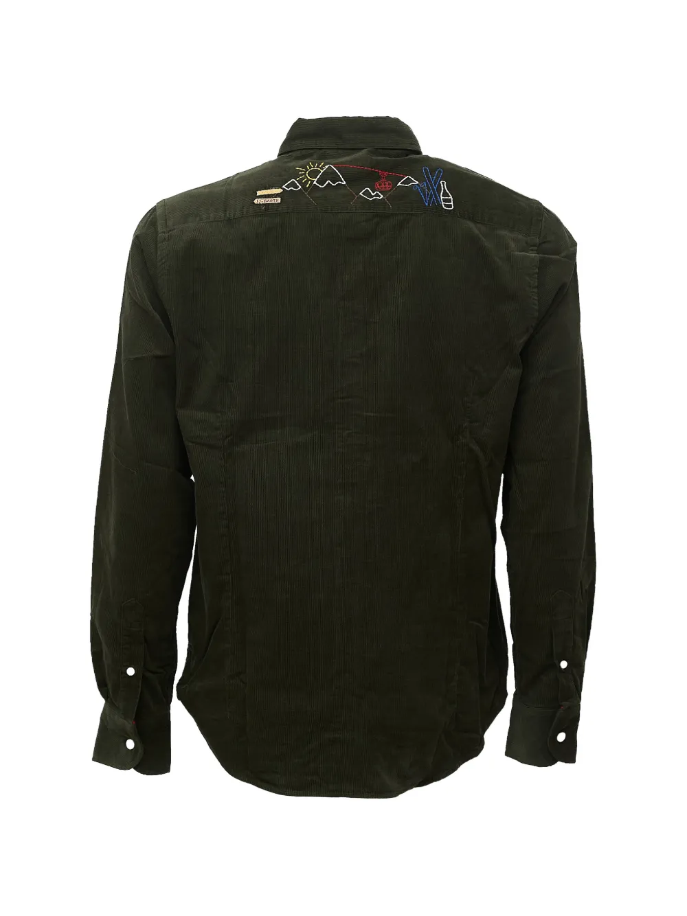 MC2 Saint Barth embroidered corduroy shirt Groen
