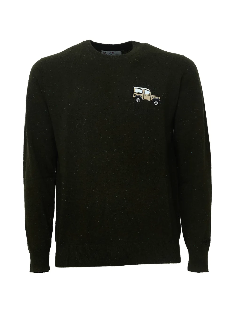 MC2 Saint Barth Heron car-embroidered sweater Groen