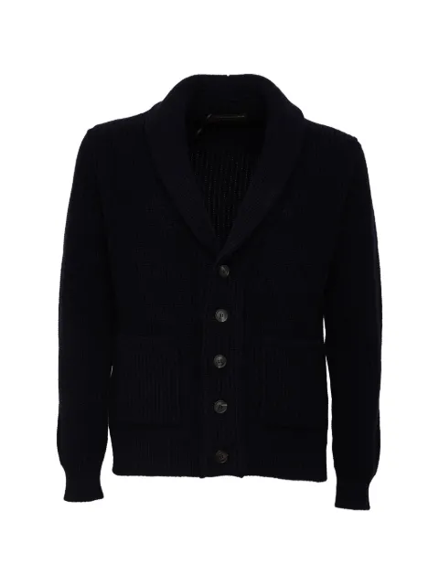 Filippo De Laurentiis shawl-collar ribbed-knit cardigan