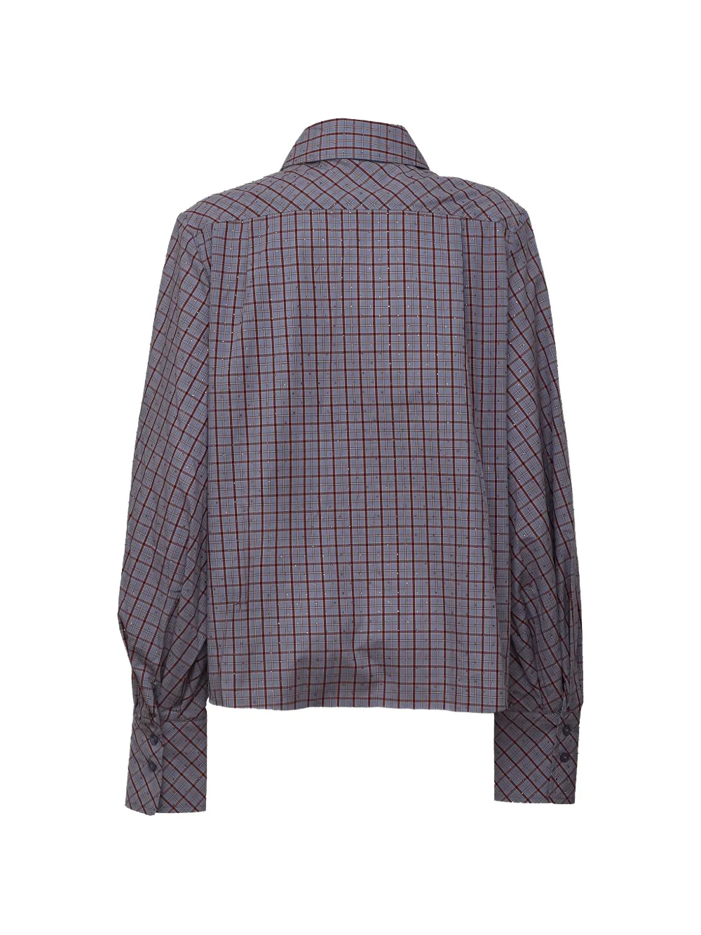 Essentiel Antwerp Geruite blouse met volumineuze mouwen Blauw