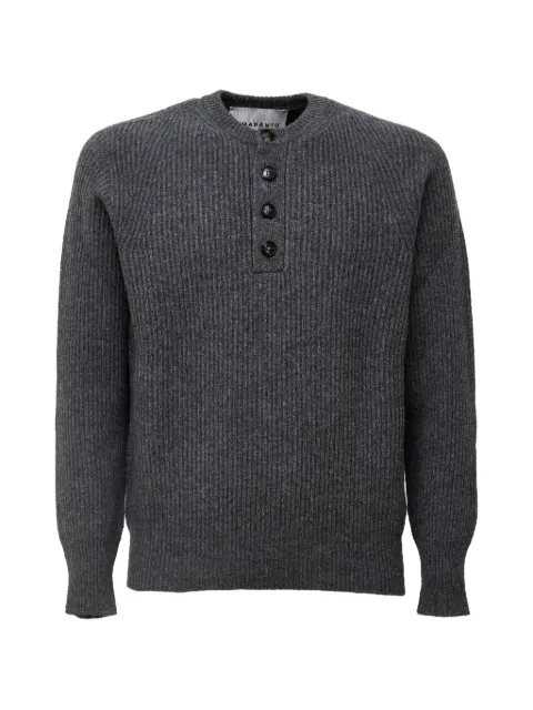 AMARANTO  ribbed-knit henley sweater
