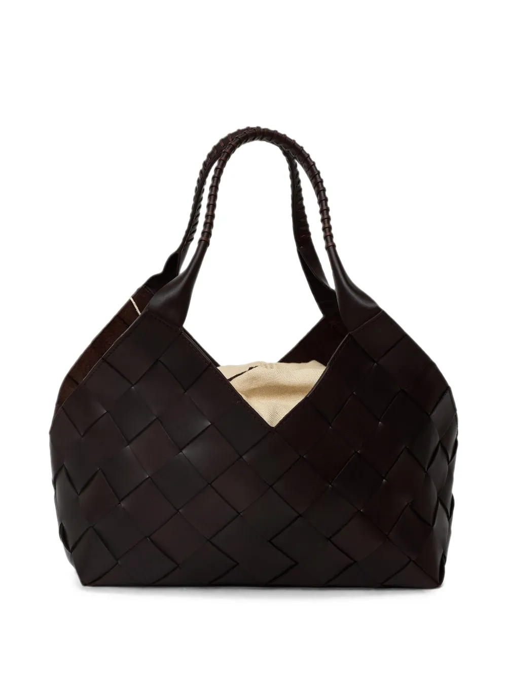 DRAGON DIFFUSION Castello shopper van geweven leer Bruin