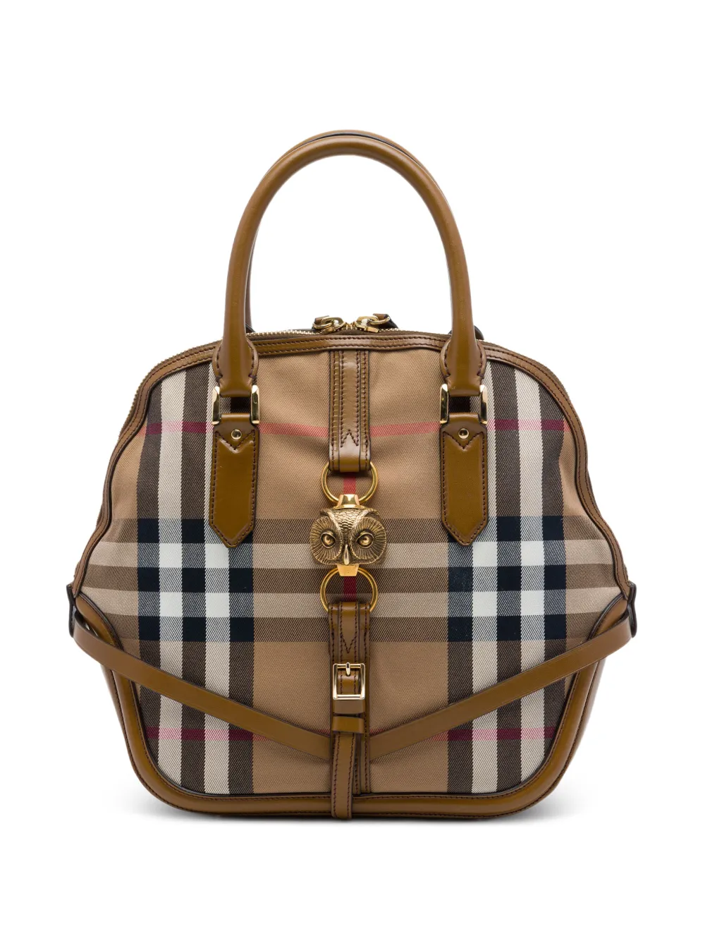 Burberry Pre-Owned 2000-2017 Medium House Check Canvas Bridle Owl Orchard handbag - Marrone