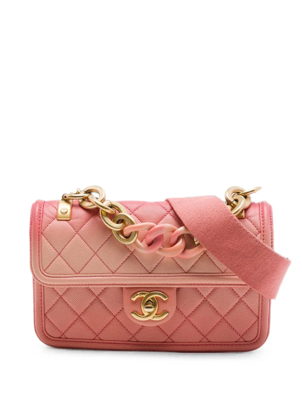 CHANEL Pre-Owned 2019 Small Quilted Caviar Sunset On The Sea Flap satchel - Rosa