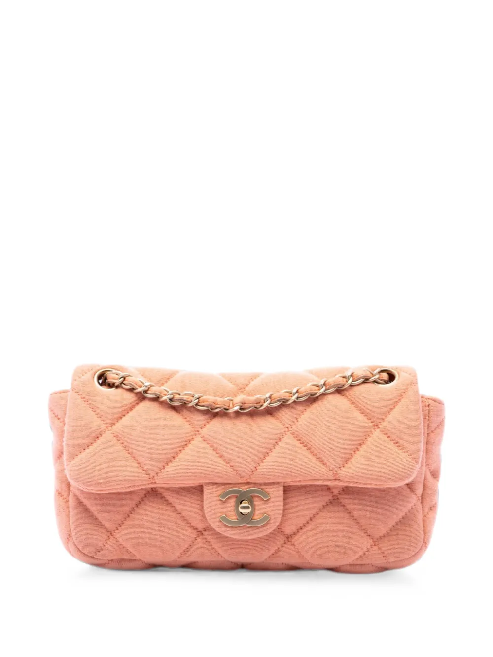 CHANEL Pre-Owned 2006-2008 CC Quilted Jersey East West Flap shoulder bag - Rosa