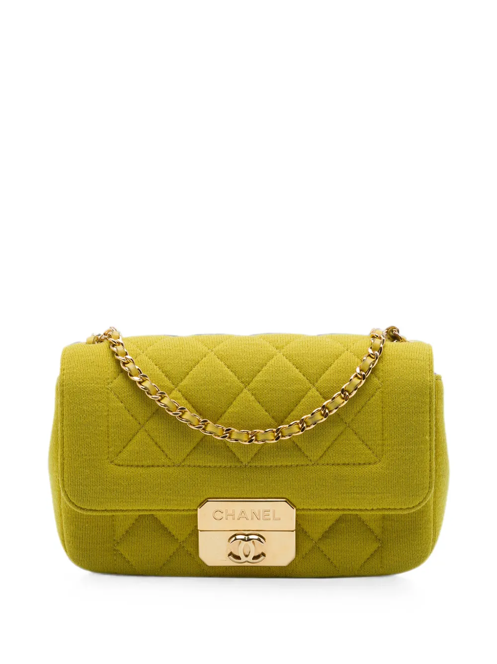 CHANEL Pre-Owned 2014 Mini Jersey Chic With Me Flap crossbody bag - Giallo