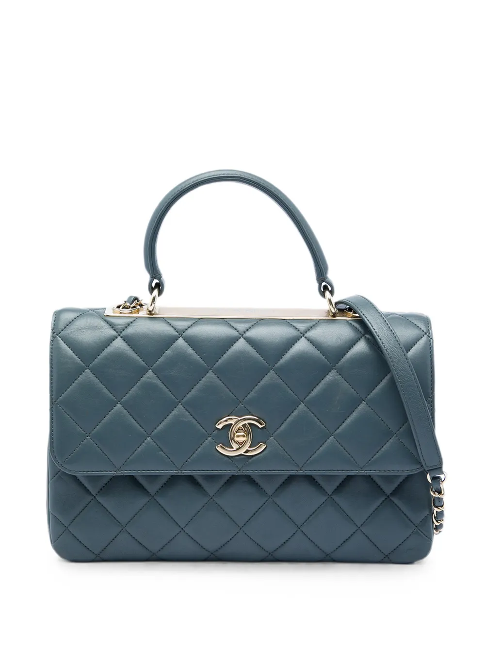 CHANEL Pre-Owned 2018-2019 Medium Lambskin Trendy CC Flap satchel - Blau